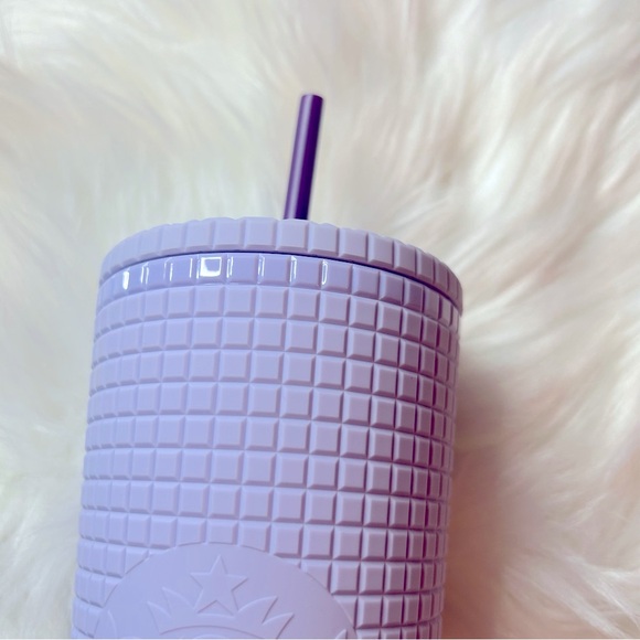 Starbucks Lilac Lavender Soft Matte Grid Cold Cup Tumbler 24oz NWT Limited 2021 - Picture 7 of 13